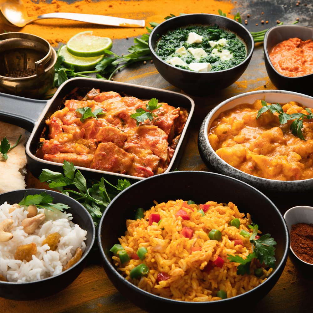 indisch.essen .reis .chicken.spinatpaneer.gewuerze.schlemmerbox24.de