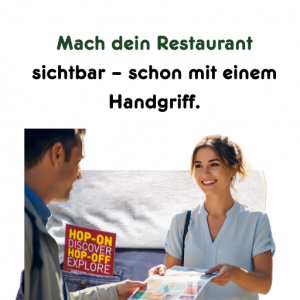 „Flyer A5 für Restauranttische – Werbeflyer mit QR-Code im Einsatz“